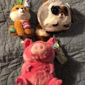 Plush Set Of 3 Assorted Animals